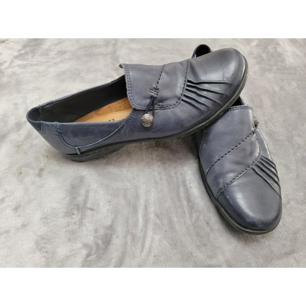 New Balance Cobb Hill Women's Paulette Navy Leather slip on loafer Flats Shoes 9